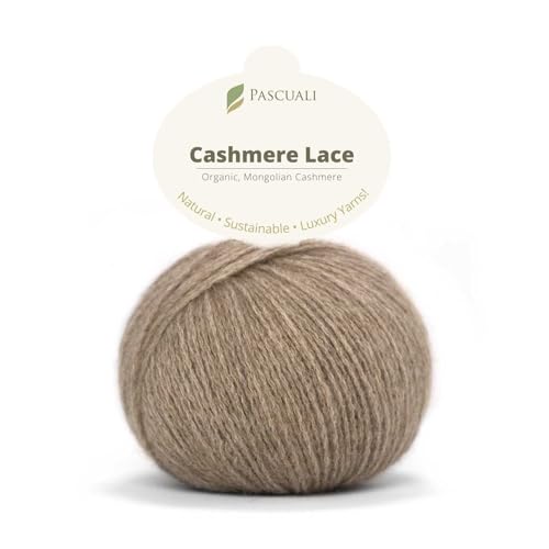 PASCUALI | Bio Cashmere Lace. Strickwolle aus 100% Kaschmirwolle Wolle zum Stricken und Häkeln, 1 Knäuel - 25g - Farbe: Taupe 56 von Pascuali