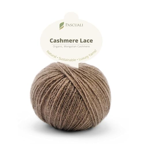 PASCUALI | Bio Cashmere Lace. Strickwolle aus 100% Kaschmirwolle Wolle zum Stricken und Häkeln, 1 Knäuel - 25g - Farbe: Walnuss 18 von Pascuali