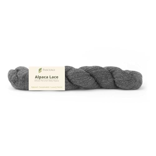 PASCUALI Alpaca Lace |Strickwolle aus 100% Alpakawolle, Alpaka Wolle zum Stricken und Häkeln, 1 Strang - 50g, Farbe:Anthrazit 11 von Pascuali