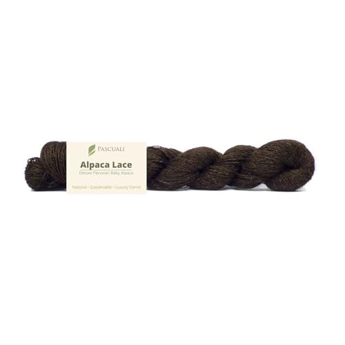 PASCUALI Alpaca Lace |Strickwolle aus 100% Alpakawolle, Alpaka Wolle zum Stricken und Häkeln, 1 Strang - 50g, Farbe:Espresso 07 von Pascuali