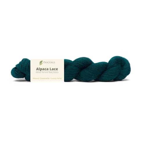 PASCUALI Alpaca Lace |Strickwolle aus 100% Alpakawolle, Alpaka Wolle zum Stricken und Häkeln, 1 Strang - 50g, Farbe:Petrol 45 von Pascuali