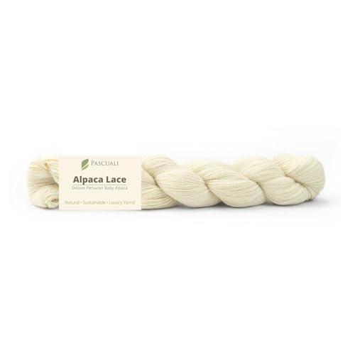 PASCUALI Alpaca Lace |Strickwolle aus 100% Alpakawolle, Alpaka Wolle zum Stricken und Häkeln, 1 Strang - 50g, Farbe:Weiß 01 von Pascuali