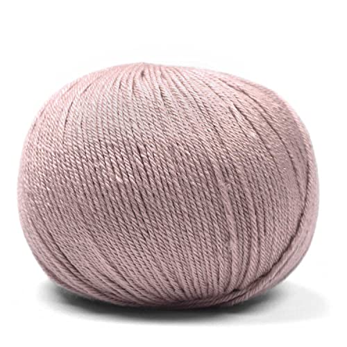 50 g Pascuali Saffira | 75% Schurwolle (Bio Merino Ultrafine, Mulesing frei), 25% Seide (Maulbeerseide), Farbe:Rosenquarz 42 von Pascuali