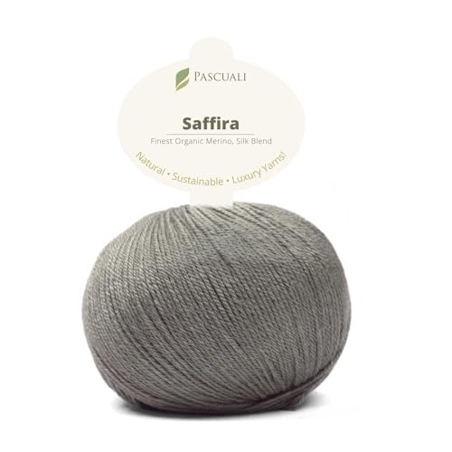 50 g Pascuali Saffira | 75% Schurwolle (Bio Merino Ultrafine, Mulesing frei), 25% Seide (Maulbeerseide), Farbe:Trüffel 34 von Pascuali