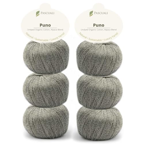 6 x 50g Pascuali Puno naturbelassen. Strickwolle aus 70% Baumwolle (Bio), 30% Alpakawolle, Alpaca Wolle zum Stricken und Häkeln, Farbe:Eichenbaum 30 von Pascuali