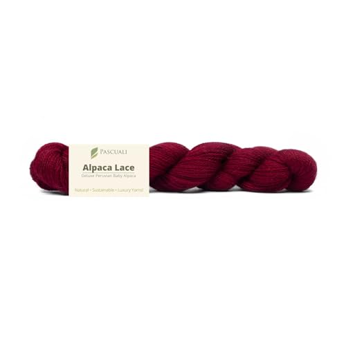 PASCUALI Alpaca Lace |Strickwolle aus 100% Alpakawolle, Alpaka Wolle zum Stricken und Häkeln, 1 Strang - 50g, Farbe:Bordeaux 21 von Pascuali