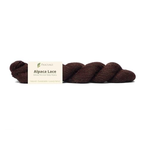 PASCUALI Alpaca Lace |Strickwolle aus 100% Alpakawolle, Alpaka Wolle zum Stricken und Häkeln, 1 Strang - 50g, Farbe:Haselnuss 35 von Pascuali