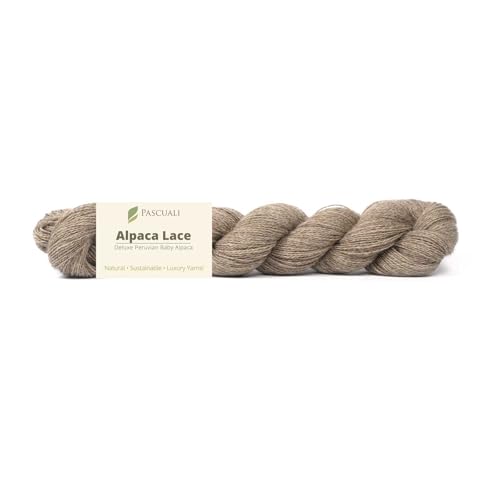 PASCUALI Alpaca Lace |Strickwolle aus 100% Alpakawolle, Alpaka Wolle zum Stricken und Häkeln, 1 Strang - 50g, Farbe:Taupe 32 von Pascuali