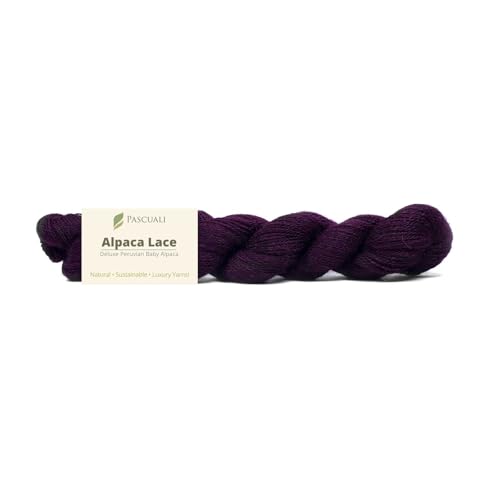 PASCUALI Alpaca Lace |Strickwolle aus 100% Alpakawolle, Alpaka Wolle zum Stricken und Häkeln, 1 Strang - 50g, Farbe:Traube 43 von Pascuali