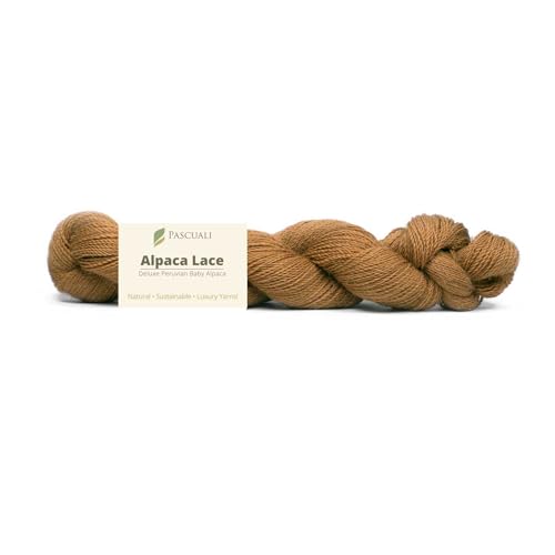 PASCUALI Alpaca Lace |Strickwolle aus 100% Alpakawolle, Alpaka Wolle zum Stricken und Häkeln, 1 Strang - 50g, Farbe:Walnuss 34 von Pascuali