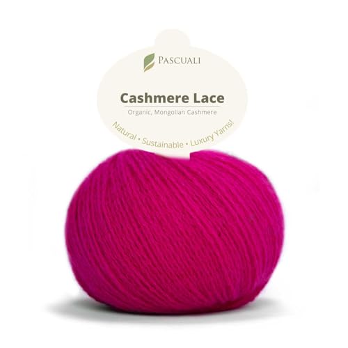 PASCUALI | Bio Cashmere Lace. Strickwolle aus 100% Kaschmirwolle Wolle zum Stricken und Häkeln, 1 Knäuel - 25g - Farbe: Fuchsie 60 von Pascuali