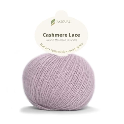 PASCUALI | Bio Cashmere Lace. Strickwolle aus 100% Kaschmirwolle Wolle zum Stricken und Häkeln, 1 Knäuel - 25g - Farbe: Malve 64 von Pascuali