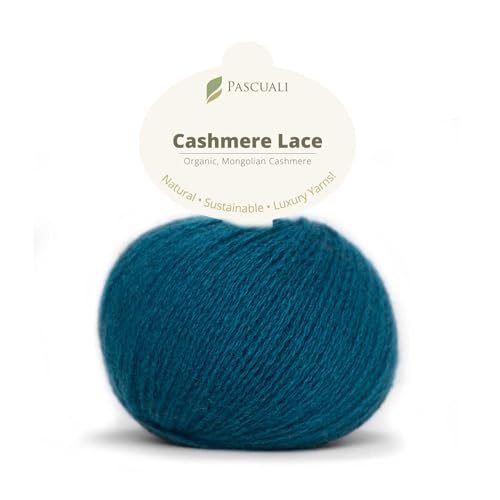 PASCUALI | Bio Cashmere Lace. Strickwolle aus 100% Kaschmirwolle Wolle zum Stricken und Häkeln, 1 Knäuel - 25g - Farbe: Petrol 66 von Pascuali