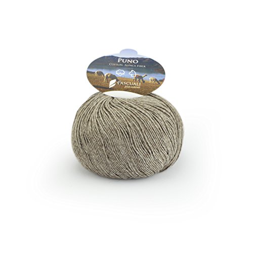 PASCUALI | Puno | Strickwolle aus 70% Baumwolle und 30% Alpakawolle Alpaka Wolle Alpaca Baby zum Stricken und Häkeln, 1 Knäuel - 50g - Farbe:Eibe 28 von Pascuali