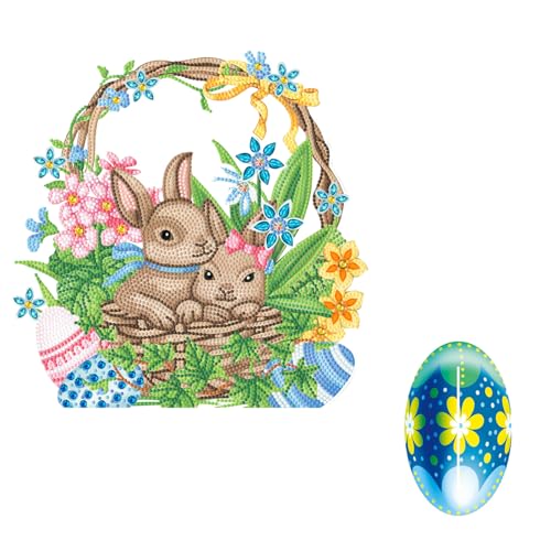 Pasdrucn DIY Diamond Painting Ostern Deko, Easter Crafts, Ostern Malerei Ostereier Tischdeko, Diamond Painting Kits Frühling Für Erwachsene Kinder, 5d Diamond Painting Wald (Stehschild,Satz 15) von Pasdrucn