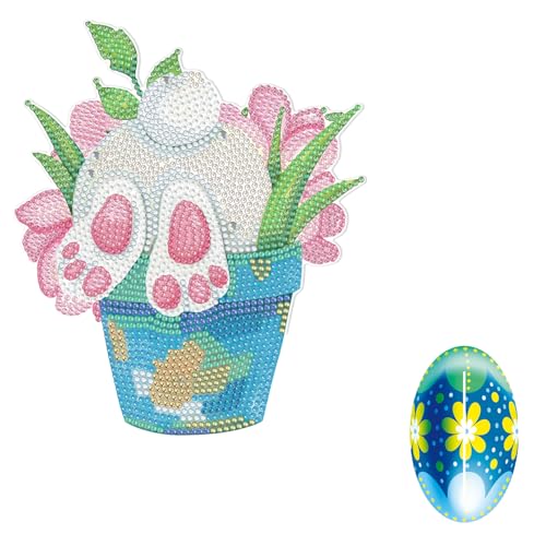 Pasdrucn DIY Diamond Painting Ostern Deko, Easter Crafts, Ostern Malerei Ostereier Tischdeko, Diamond Painting Kits Frühling Für Erwachsene Kinder, 5d Diamond Painting Wald (Stehschild,Set 7) von Pasdrucn