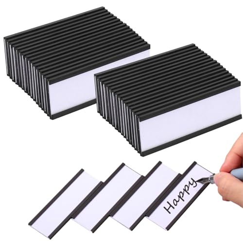 Pasdrucn Magnetetiketten Beschreibbar, 30 * 80mm Bunt, Magnetstreifen Zum Beschriften, Abwischbare Magnetschilder, Magnetkarten Für Kanban Board, Whiteboards, Kühlschränke, Magnettafeln (100 * 40mm) von Pasdrucn