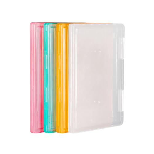 Pasdrucn Plastic File Organiser Boxes, A4 Aktenbox, Waterproof Portable Folders, Plastic Supplies Holder, Durchscheinend Kunststoff Tragbare Archivbox, Transparent Box Files for Magazines (4Pcs) von Pasdrucn