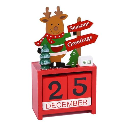 Pasdrucn Weihnachts Countdown Kalender Holz, Countdown Kalender Würfel Aus Holz, Rituals Adventskalender, Weinachtskalendener, Holz-Weihnachts-Adventskalender, Adventskalender Aus Holz (Rot) von Pasdrucn