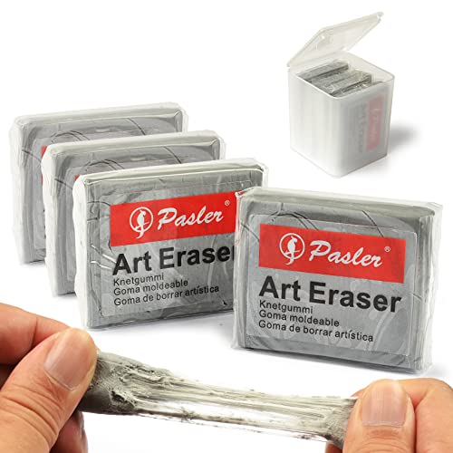 Pasler Knetbarer Radiergummi für Kunst, Skizzen, Zeichnen, Pastellfarben, Kunststoff, 4 Stück (4 Stück) von Pasler