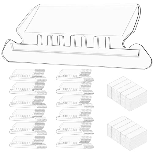 Hängeregistraturen, Ordner-Etiketten mit 120 Stück Aktenordner-Tabs und 200 Einsätzen, 5,1 cm Kunststoff-Hängeschild, transparente Einlagen zum Aufhängen von differenzierten Ordnern von Pasonly