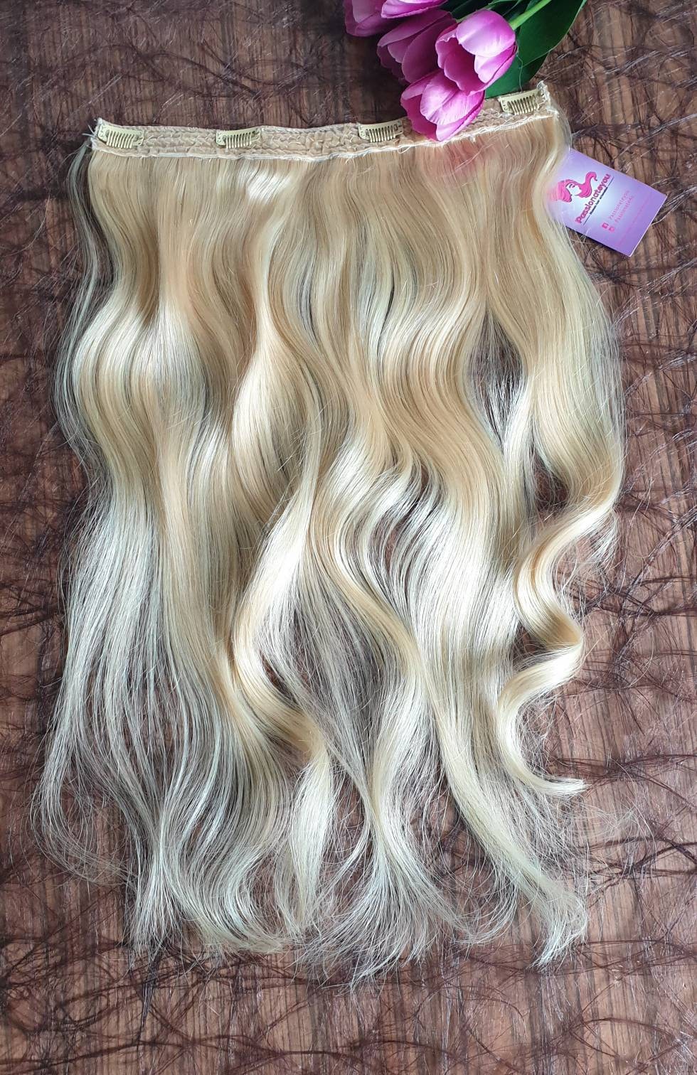 Human Hair Clips in Extension, Silky Straight, Hair Clips, Blond #613 Color, Tressen, Long Hair, Full Volume 1 Clip Extension 100G von Passionyou