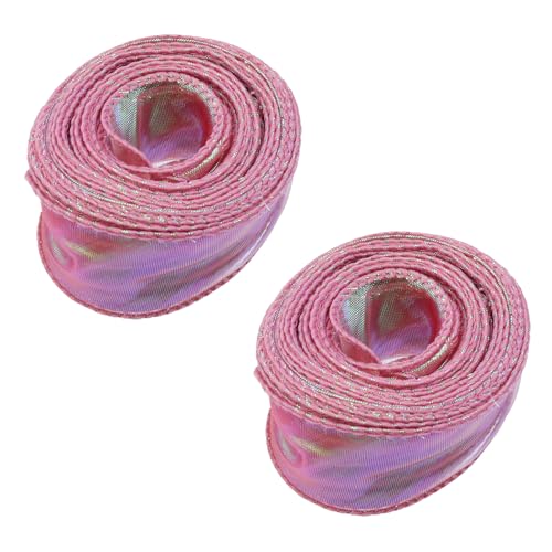 Pastlla Organza-Glitzerband, Seidenband, Satinband für Hochzeitseinladungen, Brautkranz, Blumensträuße, Haarschleife, Geschenke, Verpackung, DIY, Basteln, 2 Rollen (3,8 cm), 9,1 m (1 1/2 Zoll) von Pastlla