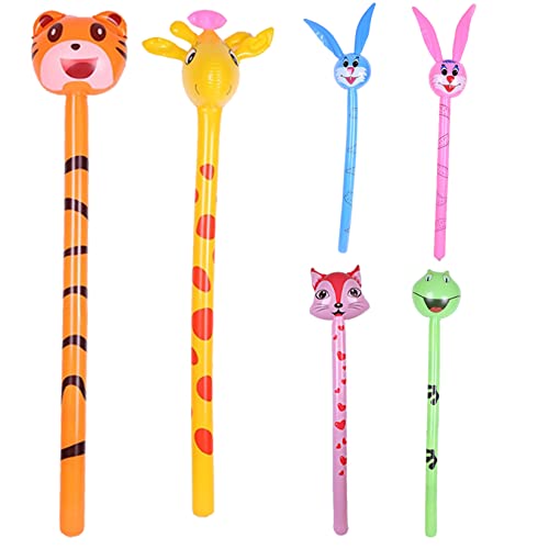 Blow -up -Spielzeug, 10pcs aufblasbare Tierballons PVC Kinder inblasbare Tiere Stick Long aufblasbarer Stick Funny Blasable Birthday Party Decor Geschenke (zufällige Farbe und Stil) von Pastoralist