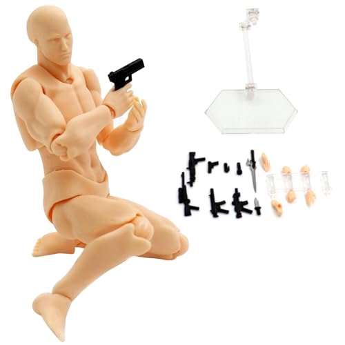 Body Actionfiguren, 5.9inch Künstler Manikin Actionfigur mit Stand & Accessoires, menschliches Körperzeichnungsbildmodell für Künstler skizzieren, Malerei (männlich) von Pastoralist