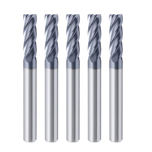 Carbid -Endmühlen Set | 5pcs End Mill Set Wolfram -Stahl -Stahl -Rall -Endmühlen mit 4 flötenspitzen Endmühlenbits für Mahlmaschine und Metallbearbeitung von Pastoralist