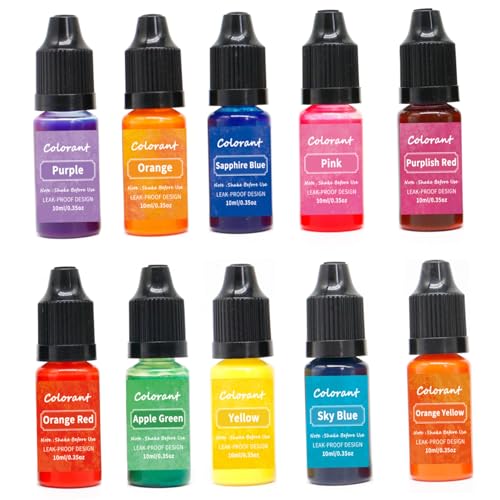 Farbstoff auf Flüssigkeitsölbasis für Kerzenwachs | Kerzenfarbstoff 10 Farben 10 ml/Flaschenkerzenfarbe Farbstoff Vivid Oil-Basis-Seifenfarbstoff von Pastoralist