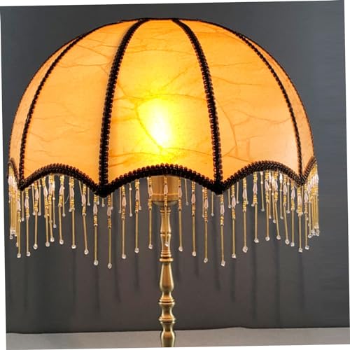 Pastoralist Victorian Lamp Shade, 7,9 x 7,5 Zoll Kleiner Vintage -Lampenschatten mit Quasten, kuppelhälschte Lampenhaus, Randlampenschatten Austausch für E27 -Tischlampen (golden) von Pastoralist