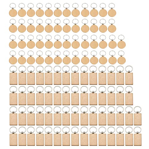 Pasyauer 100 StüCke DIY Blank SchlüSselanhäNger Rechteck Runde Ellipse Carving SchlüSselanhäNger SchlüSselanhäNger Ring von Pasyauer