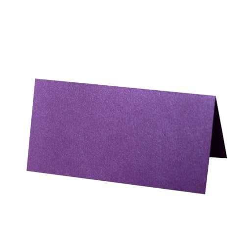 50Pcs Solid Color Blank Tischkarten, Kleine Tischkarten Zum Schreiben Von Nummer Name, 10cm X 5cm Zeltkarten, Begleitkarten, Namenskarten, Hochzeit Tischkarten Für Hochzeit, Sitzkarten (Purple) von PatPatPet