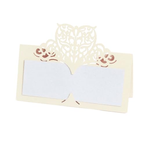 Satz Von 50 Stück Tischkarten Tisch Name Karten, Laser Cut Sweet Heart Papier Sitznummern Karten Für Hochzeit Geburtstag Party Dekoration (Beige) von PatPatPet