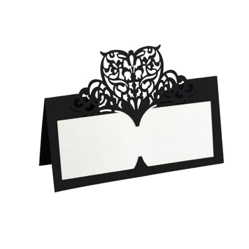 Satz Von 50 Stück Tischkarten Tisch Name Karten, Laser Cut Sweet Heart Papier Sitznummern Karten Für Hochzeit Geburtstag Party Dekoration (Black) von PatPatPet