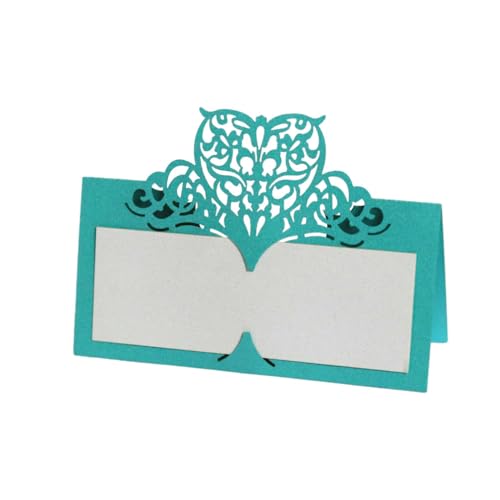 Satz Von 50 Stück Tischkarten Tisch Name Karten, Laser Cut Sweet Heart Papier Sitznummern Karten Für Hochzeit Geburtstag Party Dekoration (Blue) von PatPatPet
