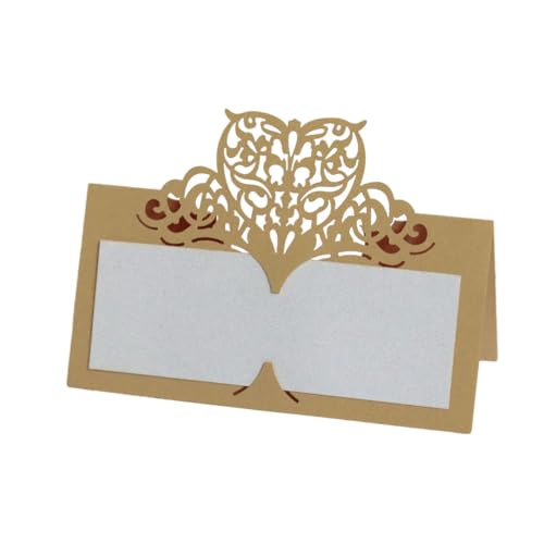 Satz Von 50 Stück Tischkarten Tisch Name Karten, Laser Cut Sweet Heart Papier Sitznummern Karten Für Hochzeit Geburtstag Party Dekoration (Gold) von PatPatPet