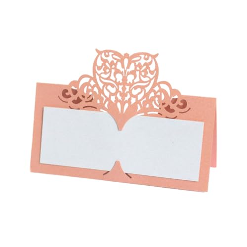 Satz Von 50 Stück Tischkarten Tisch Name Karten, Laser Cut Sweet Heart Papier Sitznummern Karten Für Hochzeit Geburtstag Party Dekoration (Pink) von PatPatPet