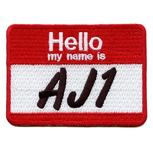 Aufbügler mit Aufschrift "Hello My Name Is AJ1" von Patch Collection