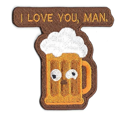 Aufnäher, Motiv: "I Love You, Man", bestickt, zum Aufbügeln, Braun, EinheitsgröÃŸe von Patch Collection