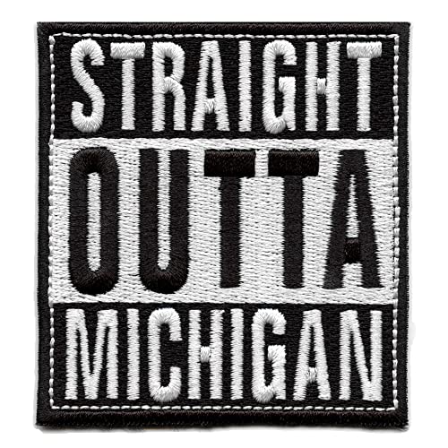 Straight Outta Michigan Patch bestickt zum Aufbügeln von Patch Collection