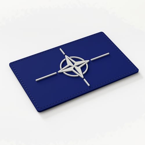 Patch Force - NATO Flagge Rubber Patch (farbig) 8 x 5 cm - Als Abzeichen für Uniformen, Schutzweste, Einsatztasche, Jacke oder Rucksack - Für Bundeswehr, Polizei und Militär von Patch Force