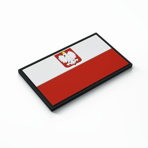 Patch Force - Polen Flagge Rubber Patch (farbig) 8 x 5 cm - Als Abzeichen für Uniformen, Schutzweste, Einsatztasche, Jacke oder Rucksack - Für Bundeswehr, Polizei und Militär von Patch Force