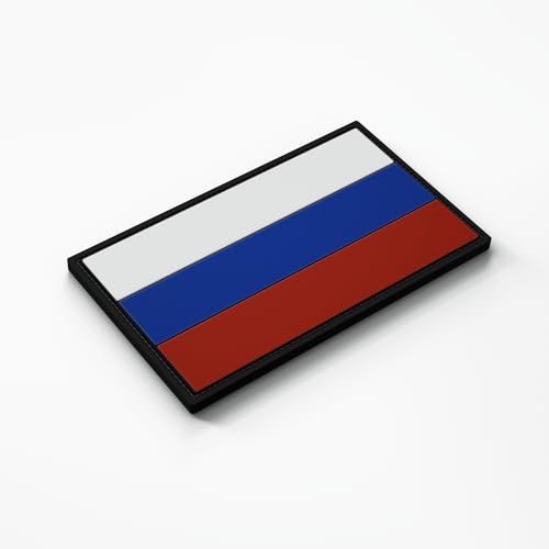 Patch Force - Russland Flagge Rubber Patch (farbig) 8 x 5 cm - Als Abzeichen für Uniformen, Schutzweste, Einsatztasche, Jacke oder Rucksack - Für Bundeswehr, Polizei und Militär von Patch Force