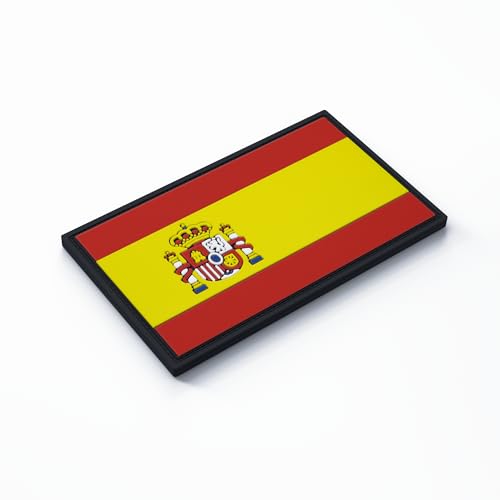 Patch Force - Spanien Flagge Rubber Patch (farbig) 8 x 5 cm - Als Abzeichen für Uniformen, Schutzweste, Einsatztasche, Jacke oder Rucksack - Für Bundeswehr, Polizei und Militär von Patch Force