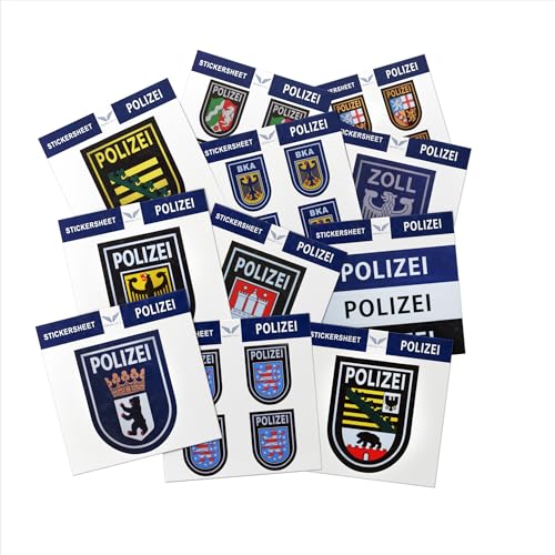 Patch Force - Sticker Polizei - Aufkleber der Bundespolizei - Für Kinder, Polizisten und Sammler zum Aufkleben auf Fahrrad, Bobby Car, Schultüte, Auto, Trinkflasche, Klemmbrett von Patch Force