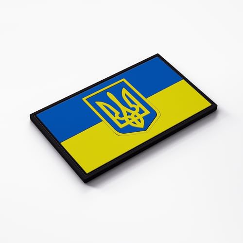 Patch Force - Ukraine Flagge Rubber Patch (farbig) 8 x 5 cm - Als Abzeichen für Uniformen, Schutzweste, Einsatztasche, Jacke oder Rucksack - Für Bundeswehr, Polizei und Militär von Patch Force