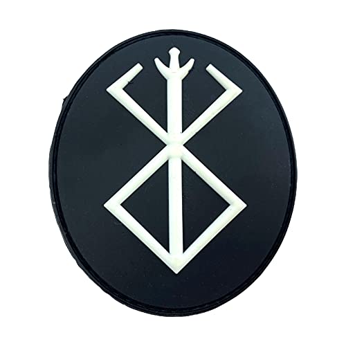 Berserker Marke des Opfers Oval Rüstung Viking Wikingers Airsoft PVC Klett Emblem Abzeichen Patch (Schwarz Leuchten im Dunkeln) von ZOUXO