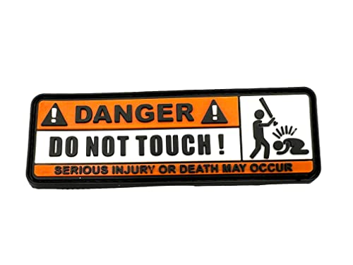 Danger Do Not Touch Baseballschläger PVC Klett Emblem Abzeichen Patch von Patch Nation